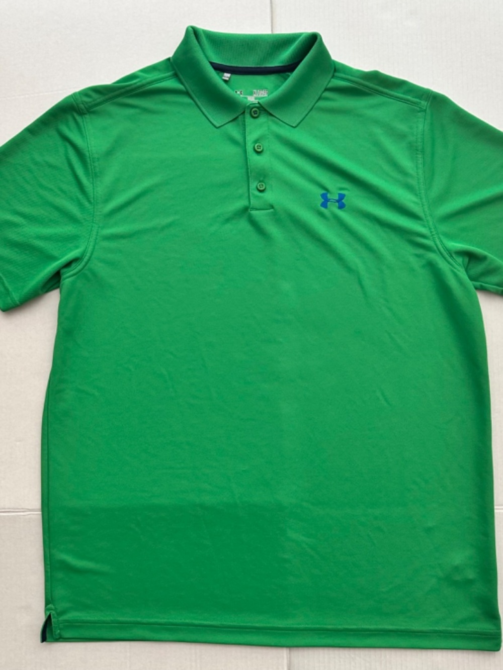 Under Armour Mens Polo Shirt Green Size XL Loose Fit Golf HeatGear
